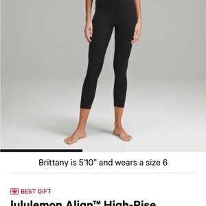 Lululemon Align™ High-Rise
Crop 23". Size 4